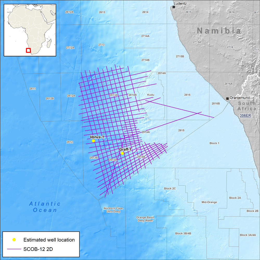 Namibia Orange Basin 2D Seismic Data Coverage